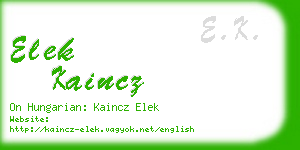 elek kaincz business card